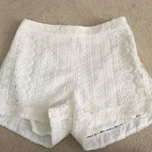 High waisted lace short shorts